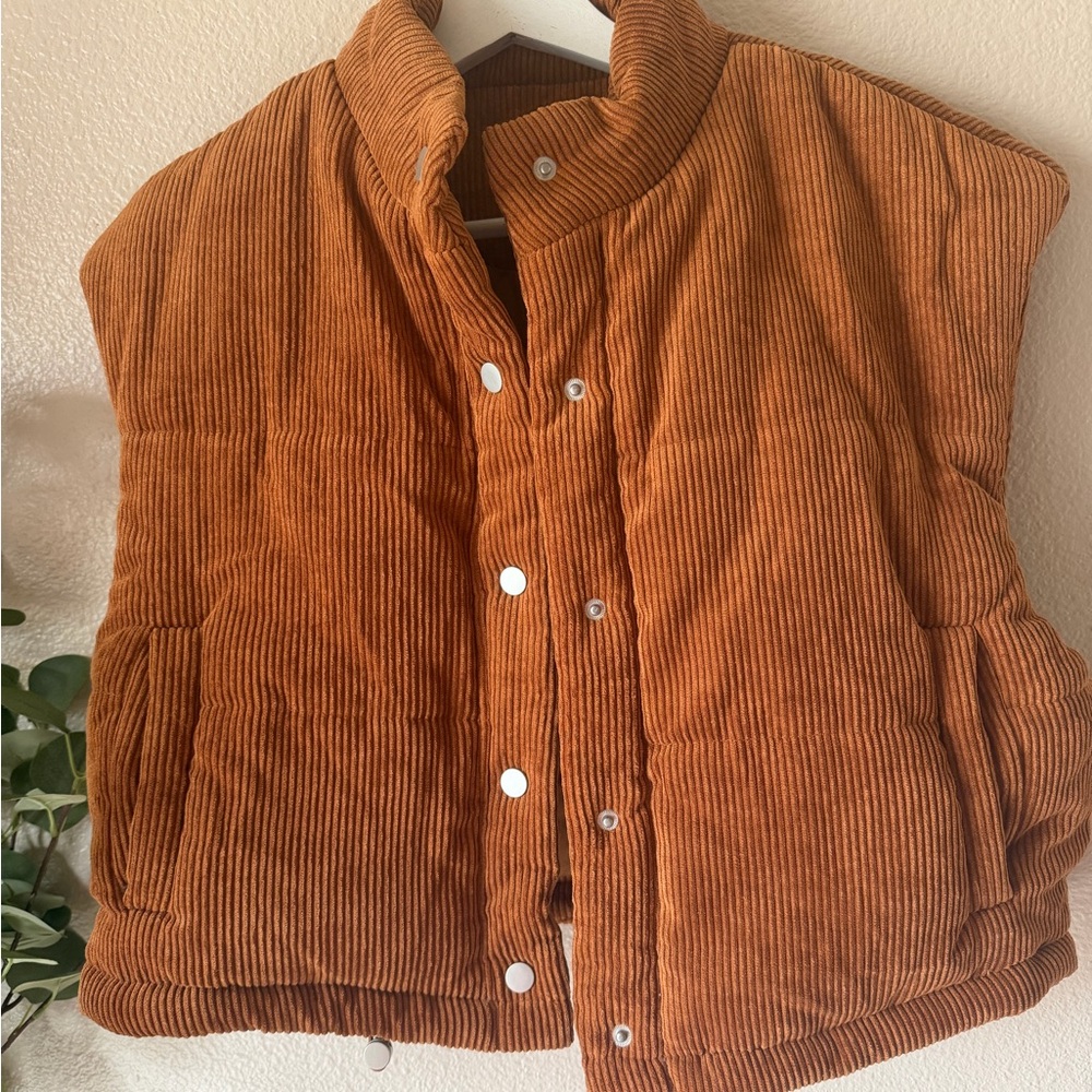 Beige botany puffer vest